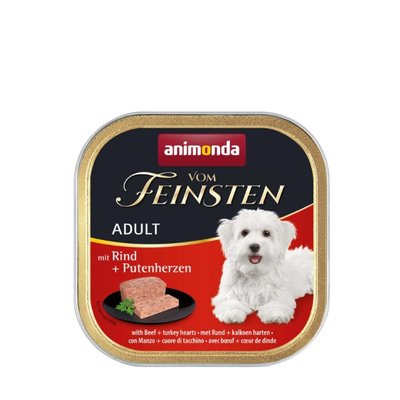 Вологий корм для собак Animonda Vom Feinsten Adult with Beef + Turkey hearts | 150 г (яловичина та індичатина) - masterzoo.ua