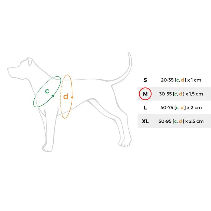 Шлея для собак регулируемая Amiplay Basic M 30-55 см / 15 мм (красная) - masterzoo.ua