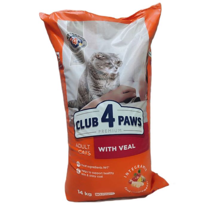 Сухой корм для кошек Club 4 Paws Premium 14 кг - телятина - masterzoo.ua