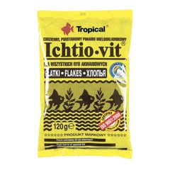 Сухий корм для акваріумних риб Tropical в пластівцях «Ichtio-Vit» 120 г (для всіх акваріумних риб) - masterzoo.ua