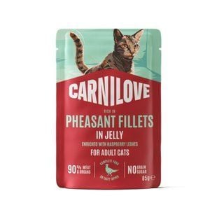 Вологий корм для котів Carnilove Adult Fillets in Jelly 85 г - фазан та листя малини - masterzoo.ua