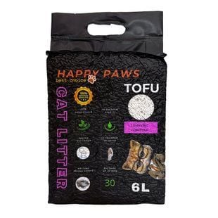 Наповнювач соєвий для котячого туалету Happy Paws Tofu 6 л - лаванда - masterzoo.ua
