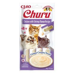 Лакомство для кошек Inaba Churu 4 шт х 14 г - курица и креветка - masterzoo.ua