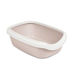 Туалет для кошек Priroda Comfort M 41х30х13,5 см &ndash; пудровый - masterzoo.ua