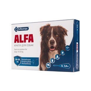 Vitomax Alfa краплі на холку для собак 10-25 кг 3 шт х 3,6 мл - masterzoo.ua