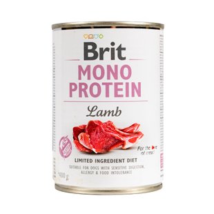 Вологий корм для собак Brit Mono Protein Lamb 400 г - ягня - masterzoo.ua