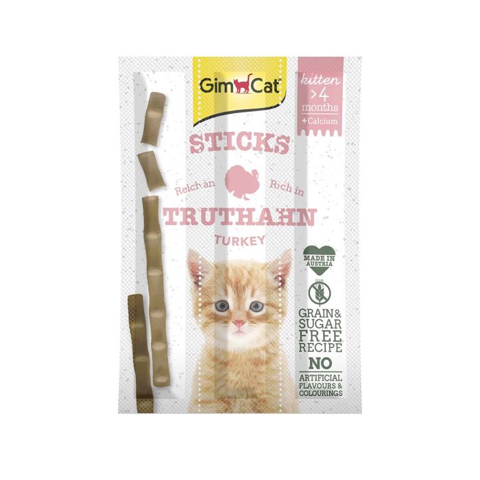 Ласощі для кошенят GimCat Kitten Sticks 3 шт / 3 г (індичка) - masterzoo.ua