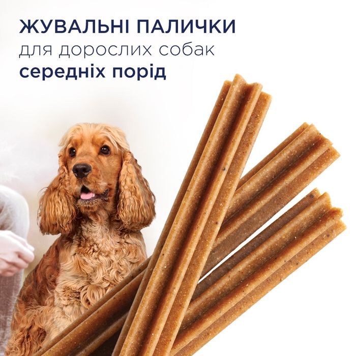 Ласощі для собак середніх порід Club 4 Paws Dental Sticks, 77 г - masterzoo.ua