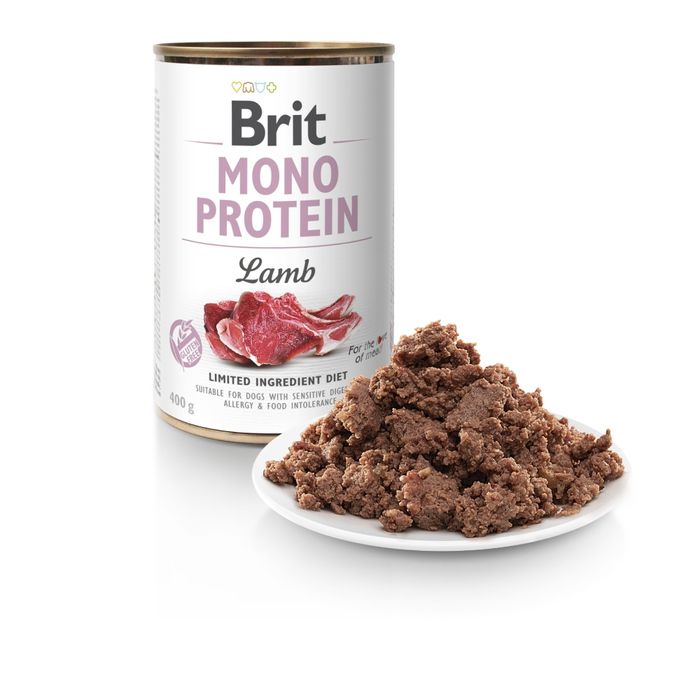 Вологий корм для собак Brit Mono Protein Lamb 400 г - ягня - masterzoo.ua