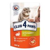 Влажный корм для кошек Club 4 Paws pouch 100 г (кролик в желе)