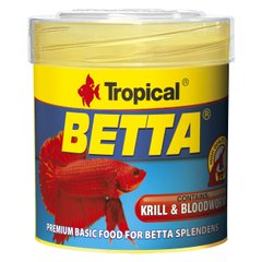 Сухий корм для акваріумних риб Tropical в пластівцях «Betta» 50 мл (для півників) - masterzoo.ua