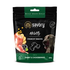 Хрумкі ласощі для собак Savory для здоров'я кісток та суглобів 200 г (кролик та чорноплідна горобина) - masterzoo.ua