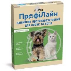 Ошейник для кошек и собак ProVET «ПрофиЛайн» 35 см (от внешних паразитов, цвет: зелёный) - masterzoo.ua
