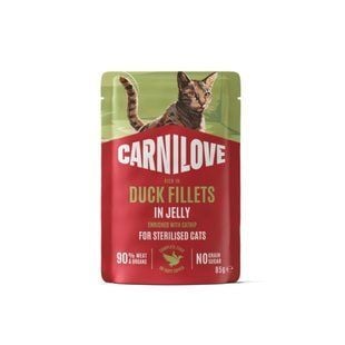 Вологий корм для котів Carnilove Sterilised Jelly 85 г - качка та котяча м'ята - masterzoo.ua