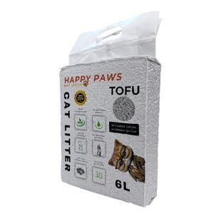 Наповнювач соєвий для котячого туалету Happy Paws Tofu 6 л - активоване вугілля - masterzoo.ua