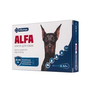 Vitomax Alfa краплі на холку для собак 25-40 кг 2 шт х 4,7 мл - masterzoo.ua