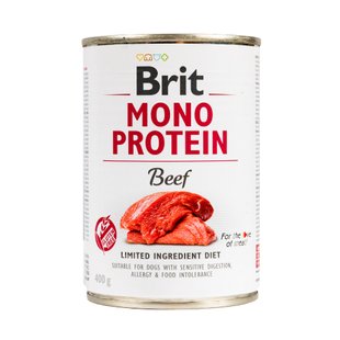 Вологий корм для собак Brit Mono Protein Beef 400 г - яловичина - masterzoo.ua