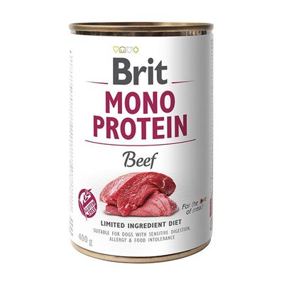 Влажный корм для собак Brit Mono Protein Beef 400 г (говядина) - masterzoo.ua