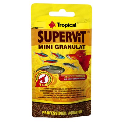 Сухий корм для акваріумних риб Tropical в гранулах «Supervit Mini Granulat» 10 г (для всіх акваріумних риб) - masterzoo.ua