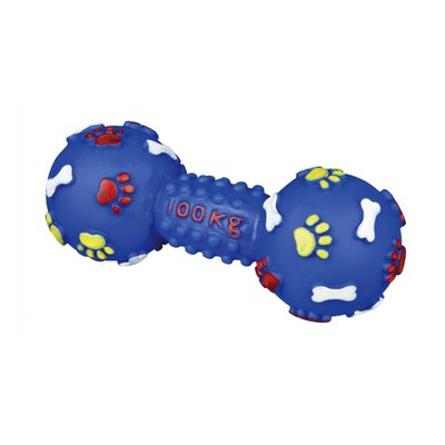 Игрушка для собак Trixie Гантель с пищалкой 15 см (винил, цвета в ассортименте) - masterzoo.ua