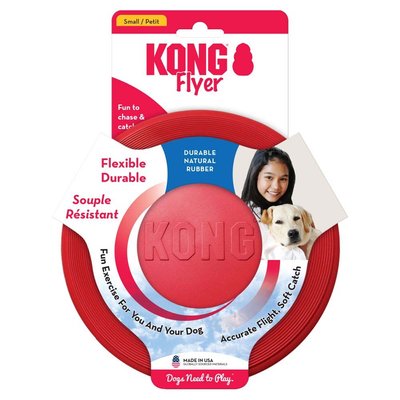 Игрушка для собак флаер-фрисби Kong Classic Flyer Ø 18 см (каучук) - masterzoo.ua