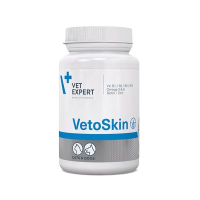 Витаминный комплекс для кошек и собак здоровье кожи и шерсти VetExpert VetoSkin 90 капсул (для кожи и шерсти) - cts - masterzoo.ua