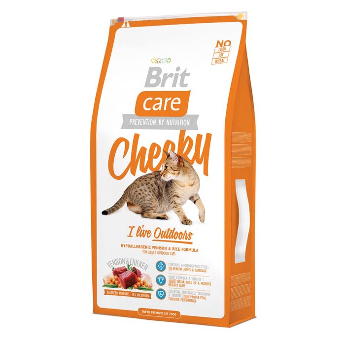 Сухий корм для котів, які живуть на вулиці Brit Care Cat Cheeky I am Living Outdoor 7 кг - оленина та рис - masterzoo.ua