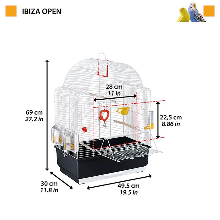 Клітка для птахів Ferplast Ibiza Open 49,5 x 30 x 69 см - masterzoo.ua