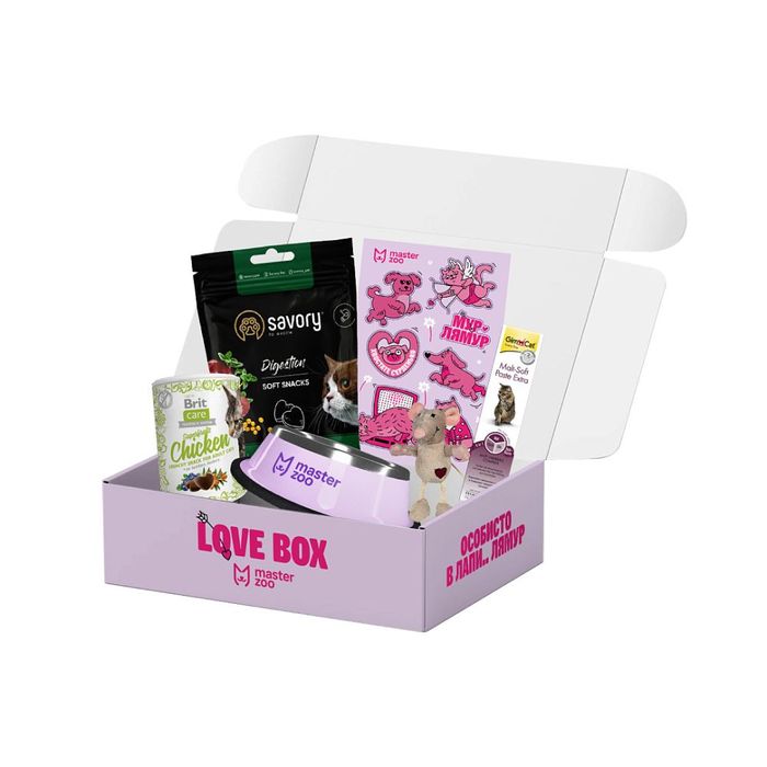 Подарунковий набір Love Box до Дня Закоханих для котів від MasterZoo - masterzoo.ua