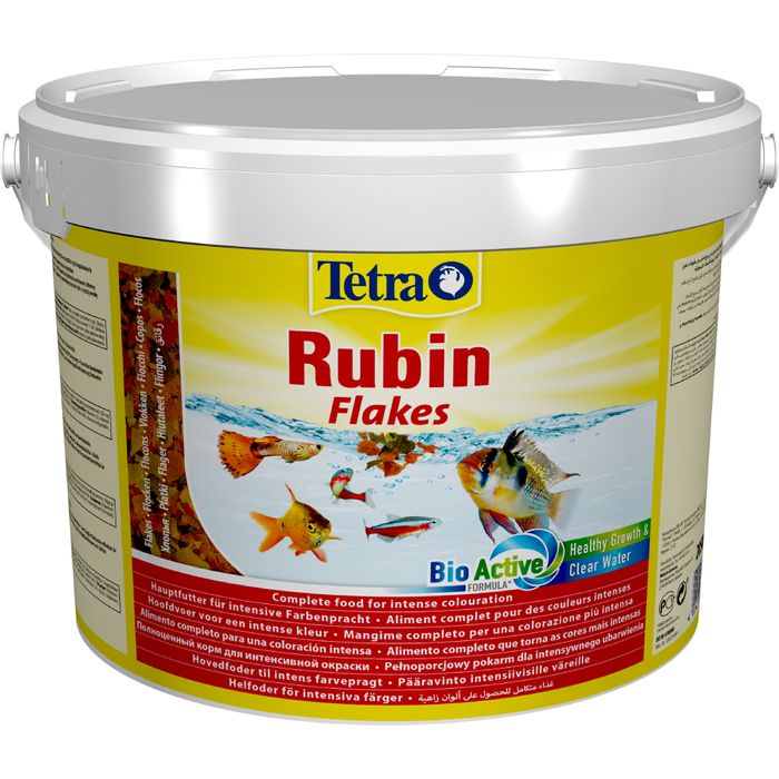 Сухой корм для аквариумных рыб Tetra в хлопьях «TetraRubin» 10 л (для всех аквариумных рыб) - masterzoo.ua
