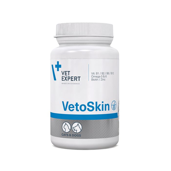 Вітамінний комплекс для котів та собак здоров'я шкіри та шерсті VetExpert VetoSkin 90 капсул - masterzoo.ua
