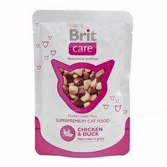Вологий корм для котів Brit Care Cat Chicken & Duck pouch 80 г (курка та качка) - masterzoo.ua