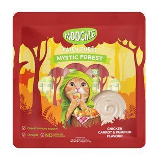 Ласощі для котів Moochie Fairy Puree 25 шт х 15 г - курка, морква та гарбуз - masterzoo.ua