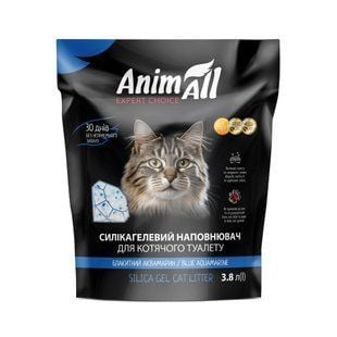 Наповнювач силікагелевий для котячого туалету AnimAll Блакитний аквамарин 3,8 л - без аромату - masterzoo.ua