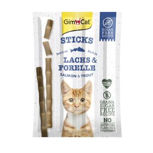 Ласощі для котів GimCat Sticks Lanchs & Forelle 4 шт - лосось та форель - masterzoo.ua