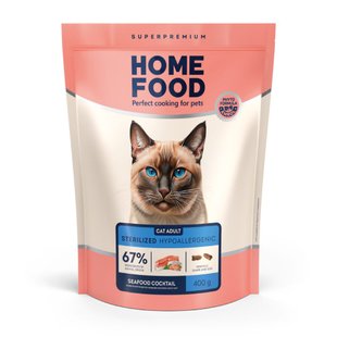 Сухой корм для кошек Home Food Adult Hypoallergenic 400 г - морской коктейль - masterzoo.ua