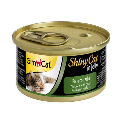 Влажный корм для кошек GimCat Shiny Cat 70 г (курица и трава) - masterzoo.ua