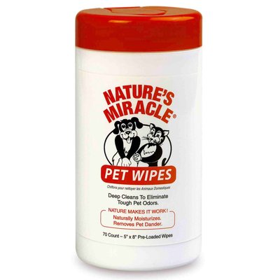 Серветки гігієнічні Nature's Miracle «Pet Wipes» 70 шт. - dgs - masterzoo.ua