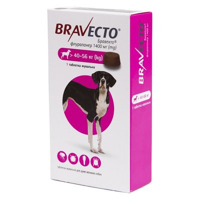 Bravecto (Бравекто) от 40 до 56 кг, 1 шт - masterzoo.ua