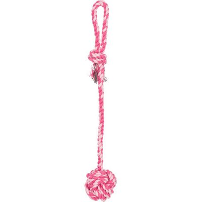 Игрушка для собак Trixie Мяч плетёный с ручкой 50 см, d=7 см (текстиль, цвета в ассортименте) - masterzoo.ua