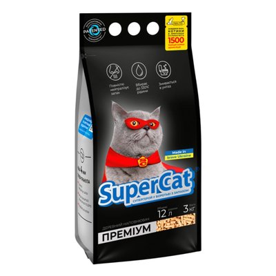 Наполнитель для кошачьего туалета Collar SuperCat Премиум 3 кг - древесный - masterzoo.ua