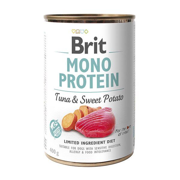 Вологий корм для собак Brit Mono Protein Tuna & Sweet Potato 400 г (тунець та батата) - masterzoo.ua