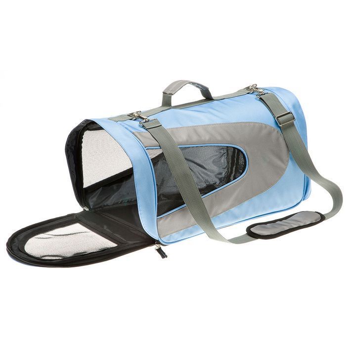 Cумка для собак Ferplast Beauty Medium 48x26x30 см - блакитно-сірий - masterzoo.ua