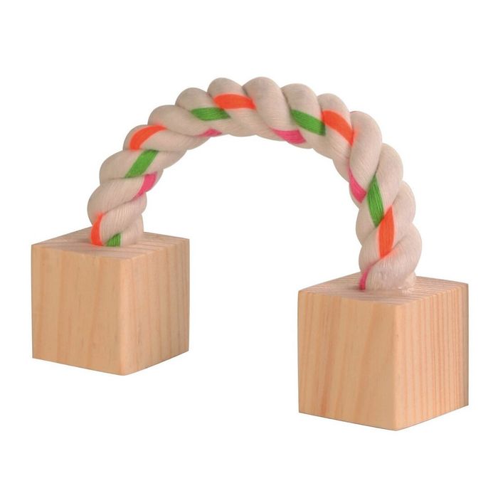Іграшка для гризунів Trixie Канат з дерев'яними блоками 20 см - masterzoo.ua