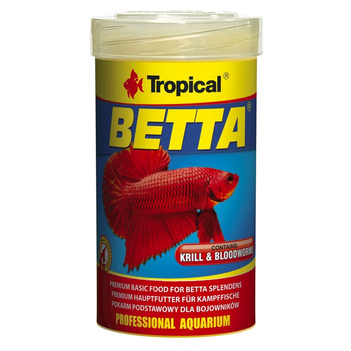 Сухой корм для аквариумных рыб Tropical в хлопьях «Betta» 100 мл (для петушков) - masterzoo.ua