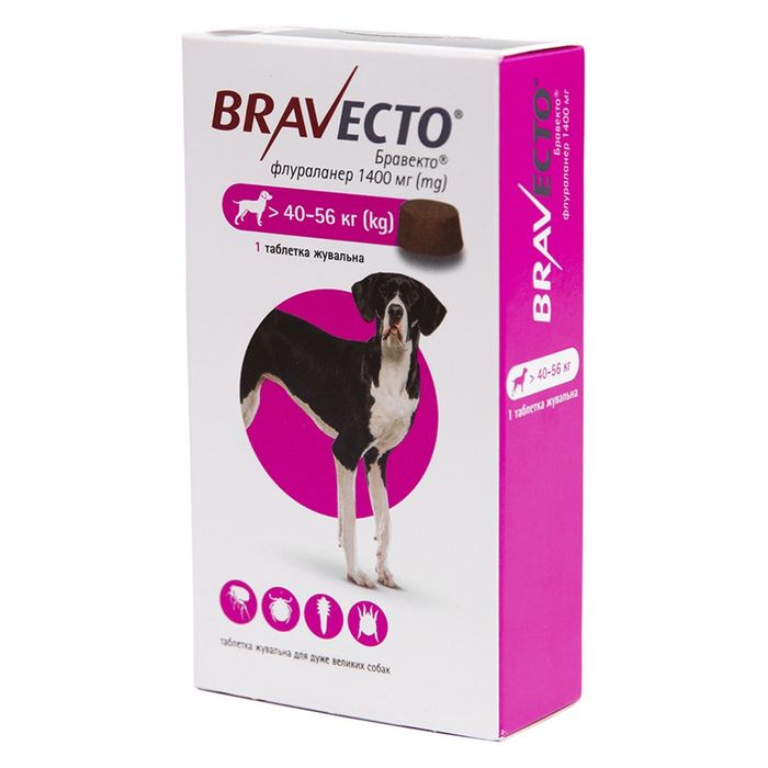Bravecto (Бравекто) от 40 до 56 кг, 1 шт - masterzoo.ua