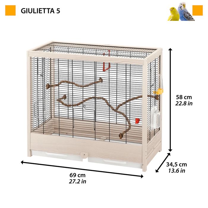 Клетка для птиц Ferplast Giulietta 5 69 x 34,5 x 58 см - masterzoo.ua