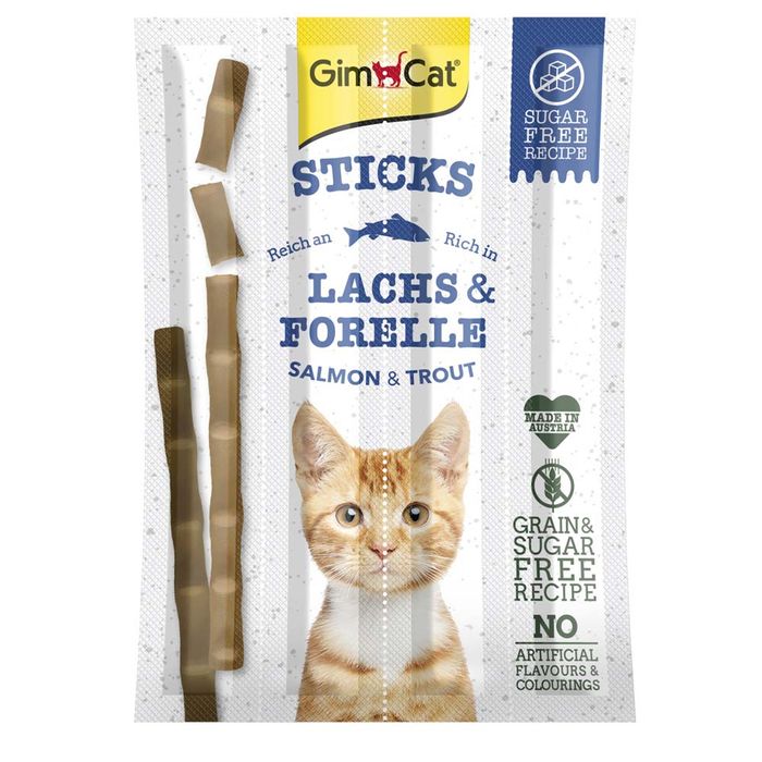 Ласощі для котів GimCat Sticks Lanchs & Forelle 4 шт. (лосось та форель) - masterzoo.ua