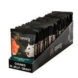 Упаковка вологого корму для кошенят Savory Kitten 22 шт х 85 г - лосось та морква - masterzoo.ua