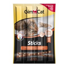 Ласощі для котів GimCat м'ясні палички grain-free 4 шт. (лосось та гребінці) - masterzoo.ua